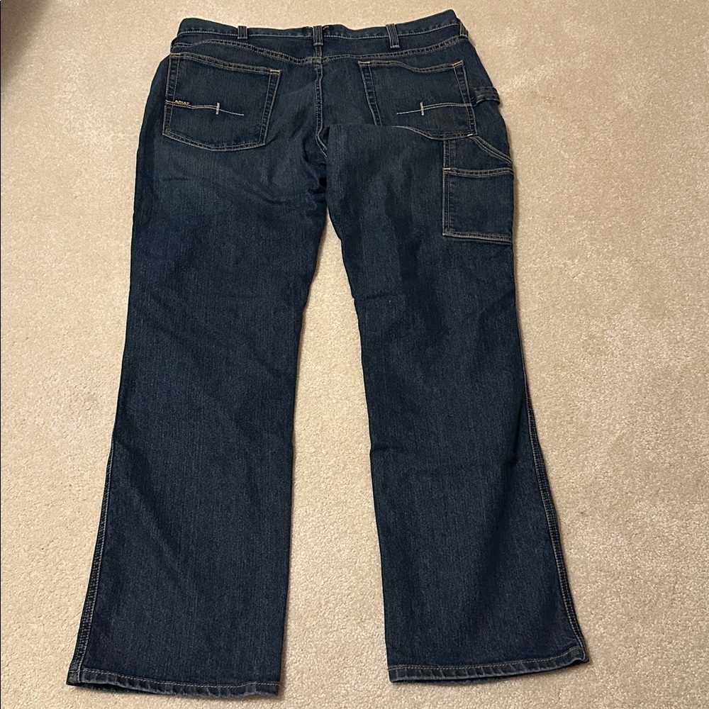Ariat Rebar M4 Relaxed bootMen's Dark Blue carpenter Jeans size 38x34 - Picture 8 of 11